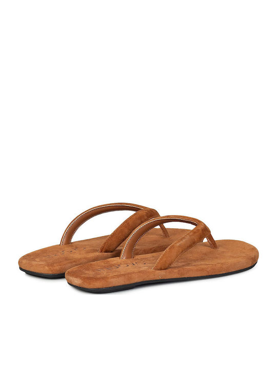 Damen Flache Sandalen Tabac Braun
