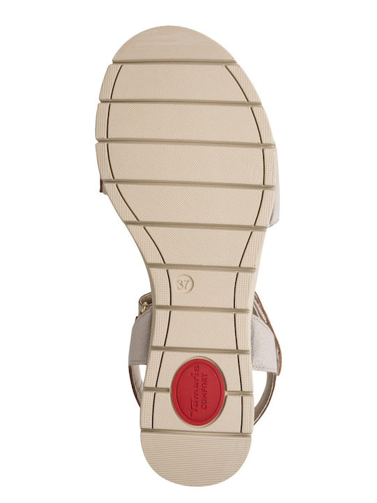 Leder Flache Sandalen Für Damen Gold