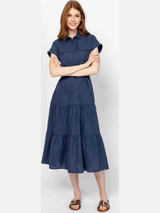 Rochii De Vară Pentru Femei Midi Rochie-Cămașă Denim Moonlight