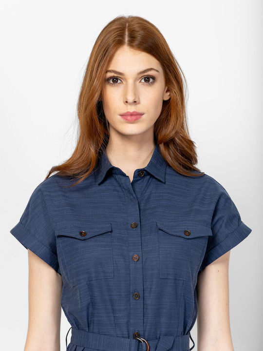 Rochii De Vară Pentru Femei Midi Rochie-Cămașă Denim Moonlight