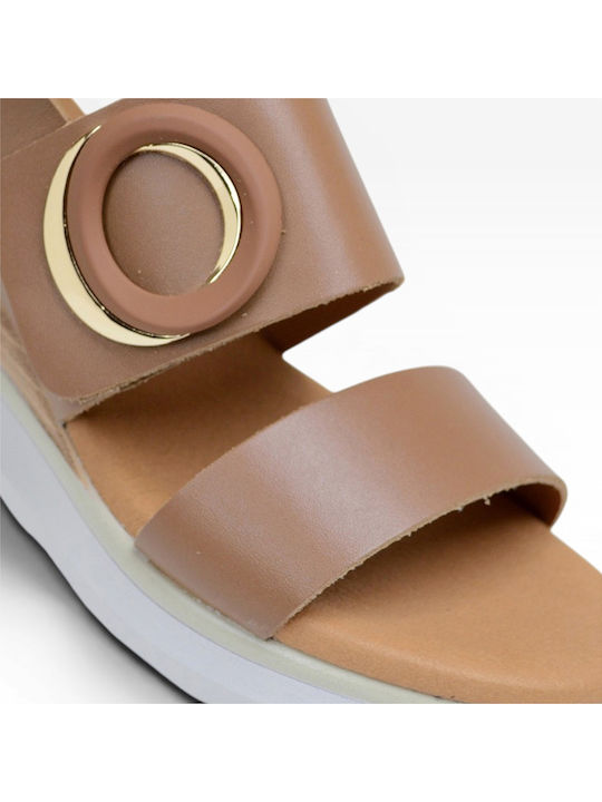 Sommer Damenplattformen Tabac Braun