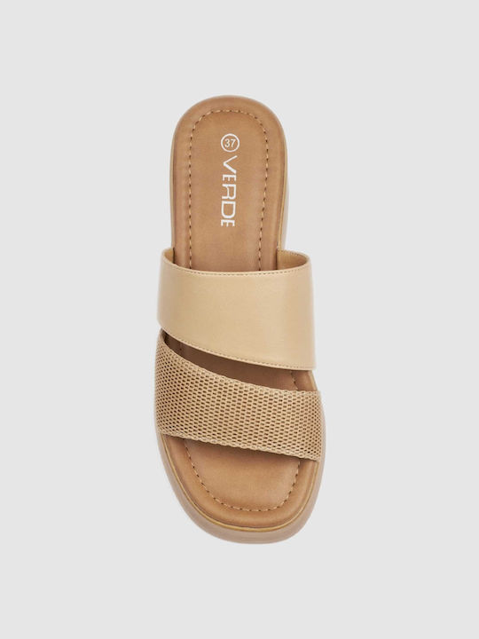 Summer Women's Platform Sandals in Slipper Style Beige