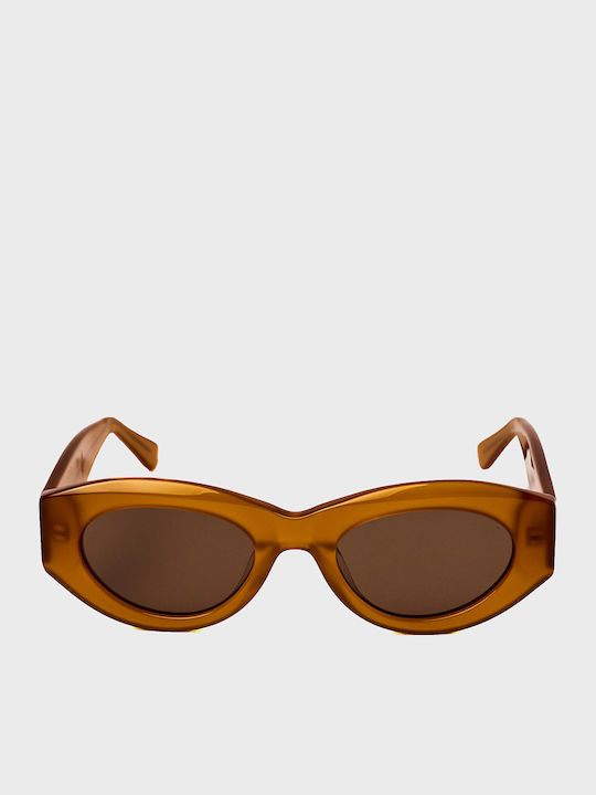 AV Sunglasses Γυαλιά Ηλίου Καφέ με Κοκκάλινο Σκελετό