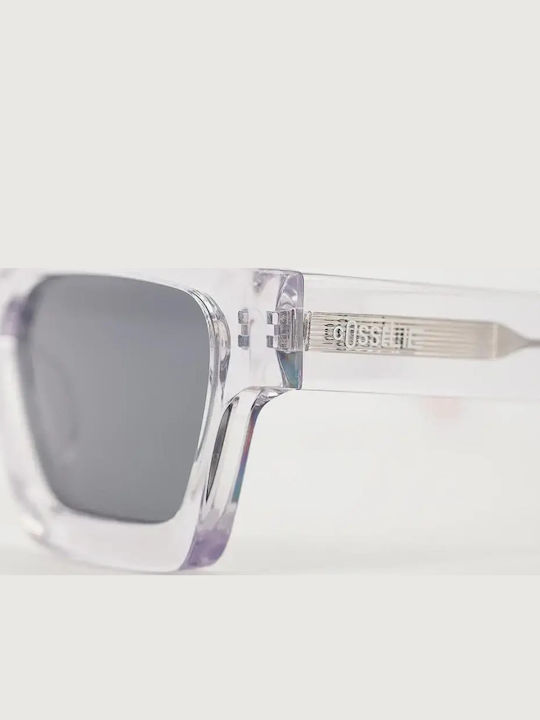 Cosselie Nice Unisex Sunglasses with Transparent Horn-Rimmed Frame and Transparent Polarized Lens