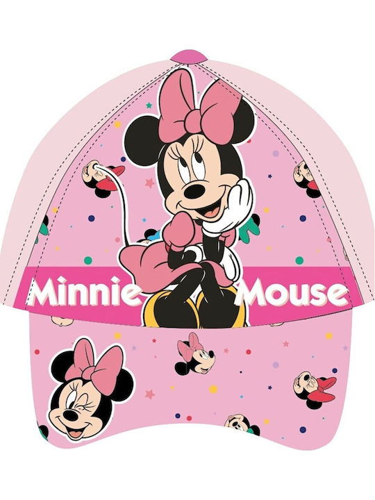 Disney Παιδικό Καπέλο Jockey Υφασμάτινο Αντηλιακό Minnie Mouse Ροζ