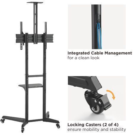Brateck T1040T Suport TV de Perete până la 70" și 50kg Negru