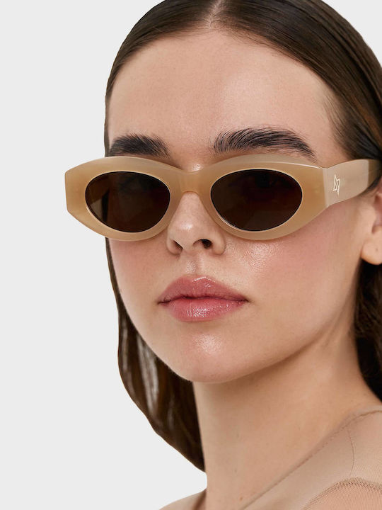 AV Sunglasses Women Sunglasses With Beige Horn-Rimmed Frame And Beige Lens AV142/27-Nude