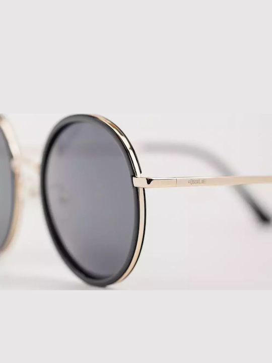 Cosselie Ghent Woman Sunglasses With Black Metallic Frame And Black Polarized Lens