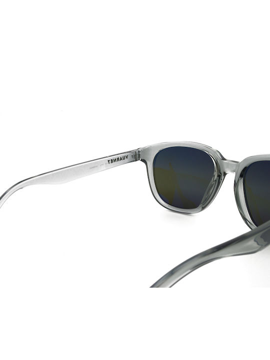 Unisex Sunglasses with Gray Horn-Rimmed Frame and Gray Lens
