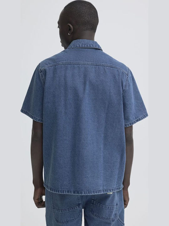 Short Sleeve Denim Shirt Blue Denim