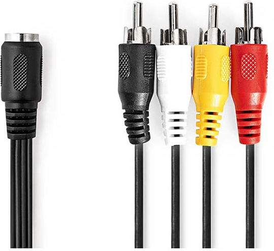 Nedis RCA Male - RCA Male Cable 0.2m CAGL20475BK02 1 Piece