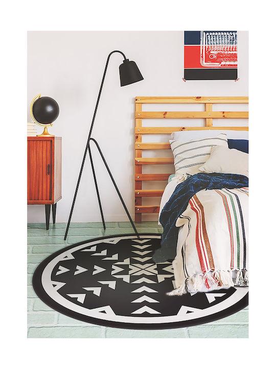 Tulup Runder Schwarzes Wohnzimmer Teppich Φ120cm