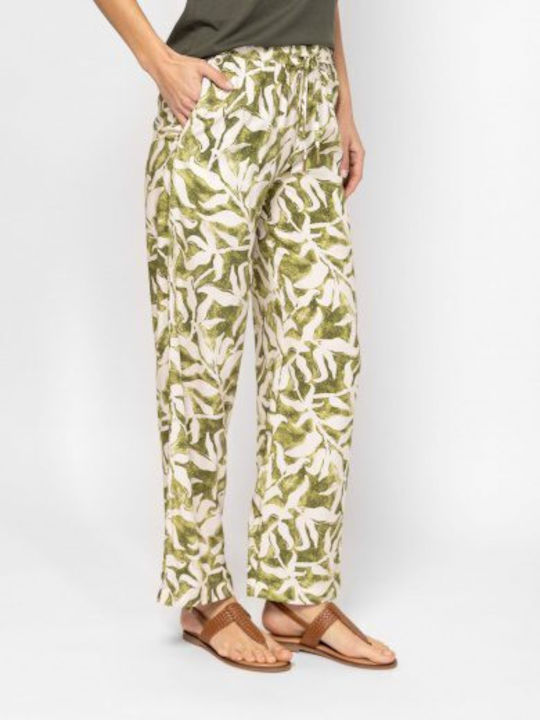 Pantaloni Dama Din Țesătură Leaf