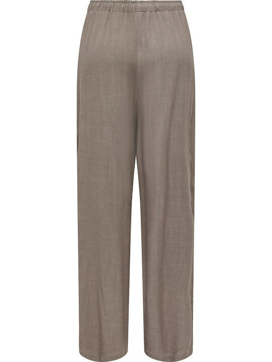 Mw Mw Damenhose mit Gummiband in Regulärer Passform Beige
