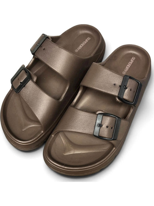 Eva Flip Flops In Sandal Style In Brown Colour