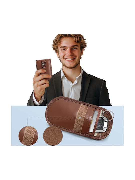 Tech-protect Klr100 Rfid Blocking Car Key Case Brown