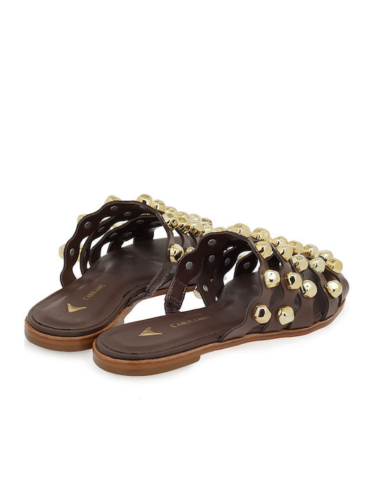 Flat Δερμάτινα Mules σε Καφέ Χρώμα