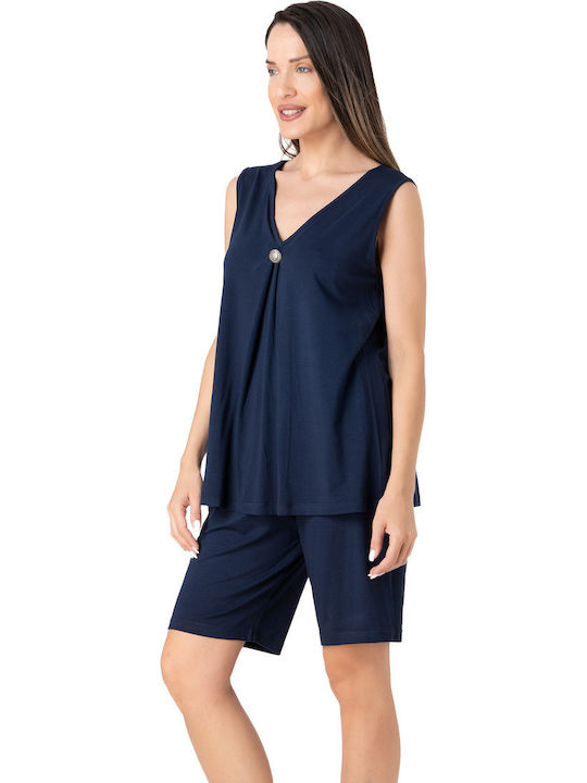 Relax Lingerie Summer Women's Pyjama Set Blue