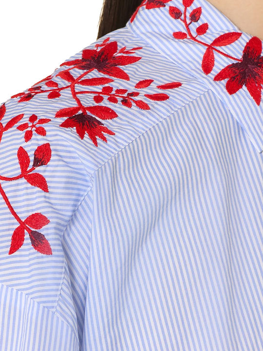 Long Sleeve Women's Shirt Red Striped