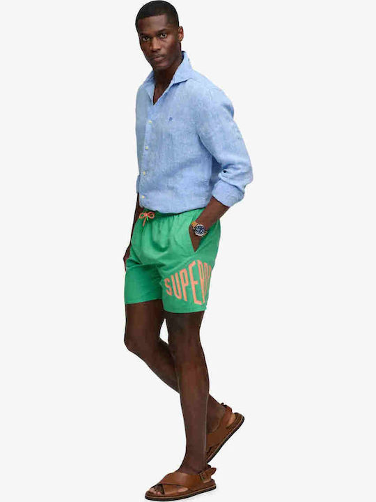 Men's Swim Shorts Green with Patterns