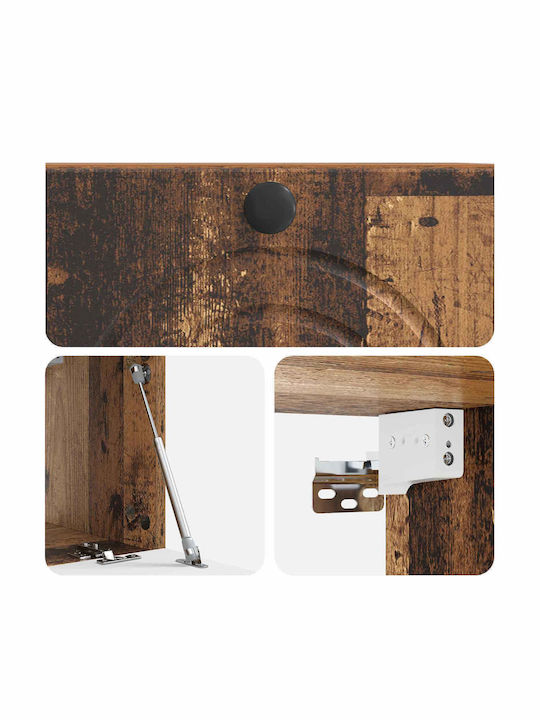 vidaXL TV-Ständer Aus Metall Mit Gebeiztem Holz M59.5xT31xH30cm