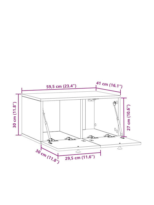 Έπιπλο Τηλεόρασης Μεταλλικό Γκρι Μ59.5xΠ41xΥ30cm