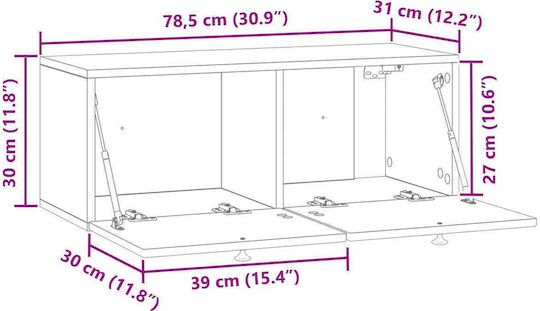 TV Stand Reclaimed Wood L78.5xW31xH30cm