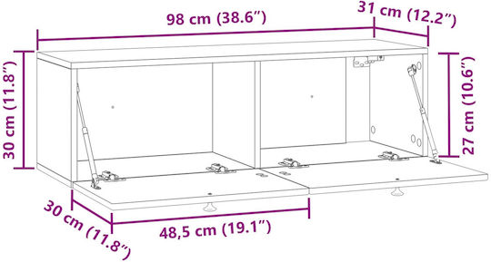 TV Stand Reclaimed Wood L98xW31xH30cm
