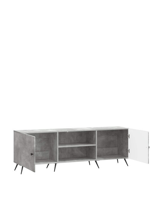 TV Stand Metal & Wood Concrete Grey W150xD31xH50cm