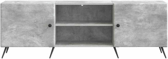 TV Stand Metal & Wood Concrete Grey W150xD31xH50cm