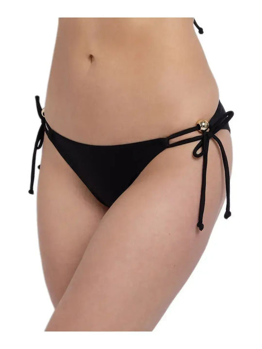 Bikinihosen Slip mit Schnürung Schwarz