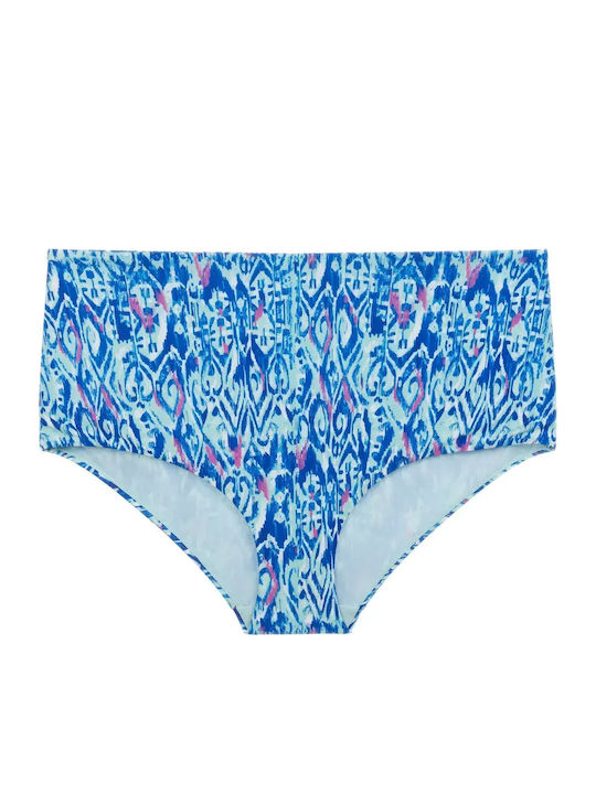 Bikinihosen Slip Hohe Taille Blau