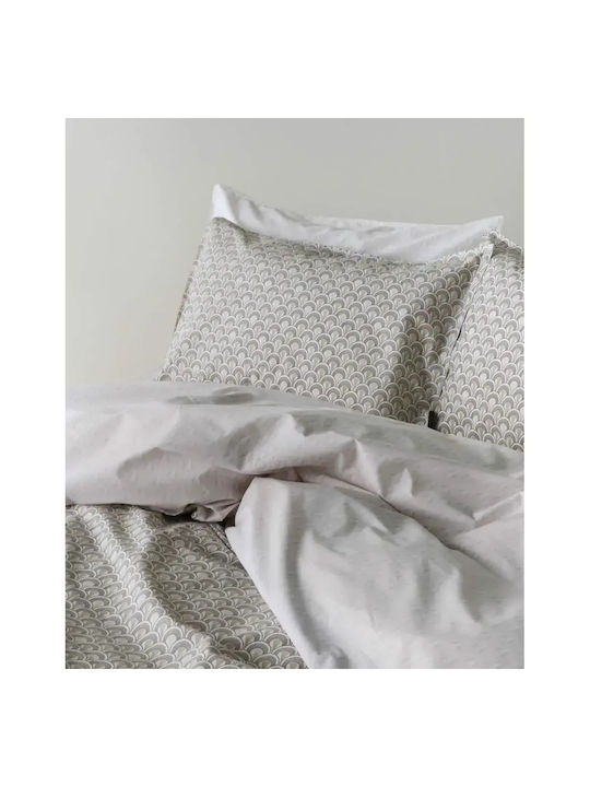 Kentia Nerikomi Set Pillowcases Oxford Beige White 50x70cm