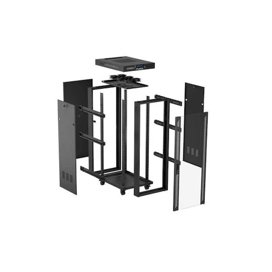 Lanberg Επιδαπέδια Καμπίνα Rack 19U Μαύρο