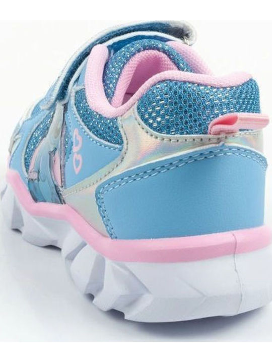 Kids Sneakers with Hoop & Loop Closure & Lights Blue