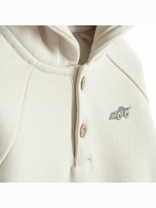 Kinder-Sweatshirt mit Kapuze Beige