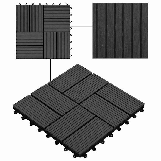 vidaXL Tile for Garden Flooring from WPC 30x30cm 11 Pieces
