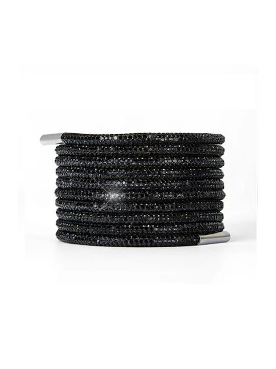 Set 2 Kristall Schnürsenkel 120 Cm Rhinestone Schnur Schwarz
