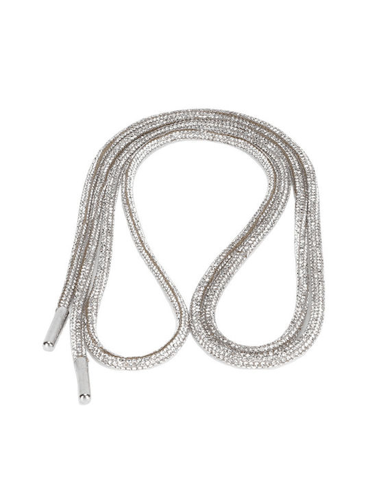 Set 2 Crystal Shoelaces Rhinestones 100 Cm Silver