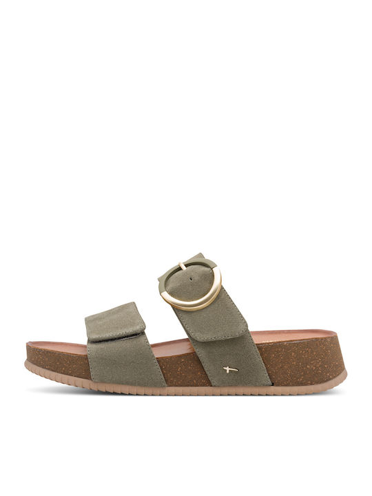 Leather Women's Sandals Green
