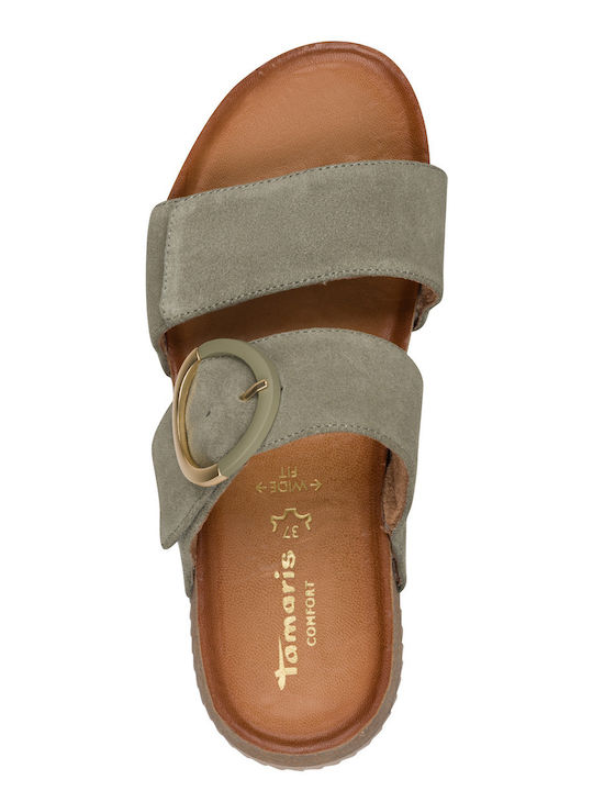Leather Women's Sandals Green