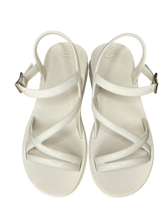 Sandale Casual Damă Flatforme Ecru