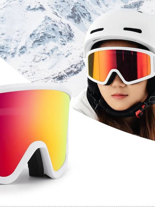 Qunature Μάσκα Σκι & Snowboard Ενηλίκων Λευκή