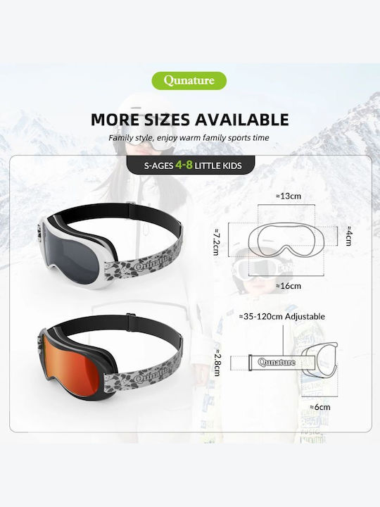 Qunature Ski & Snowboard Kids Mask Black with Lens in Black Colour