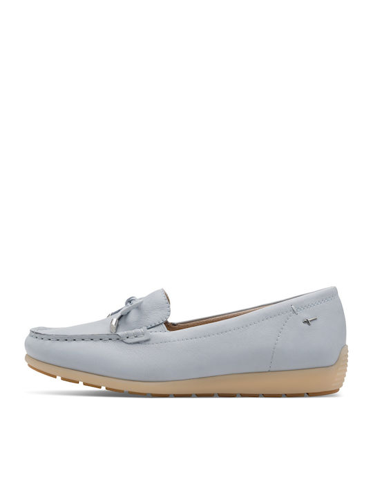 Mocasini De Damă Din Piele În Culoare Albastru Deschis