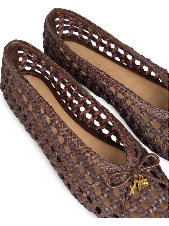 Women's Ballerina Shoes In Brown Colour
