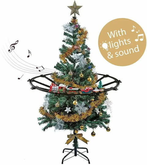 Electric Train Christmas Tree Sound Light 4 Carriages