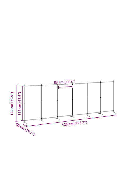 vidaXL Paravan Decorativ din Țesătură 520x180cm