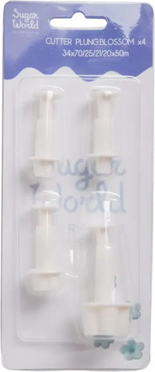 Sugar World Plastic Flower-Shaped Cookie Cutter 4pcs