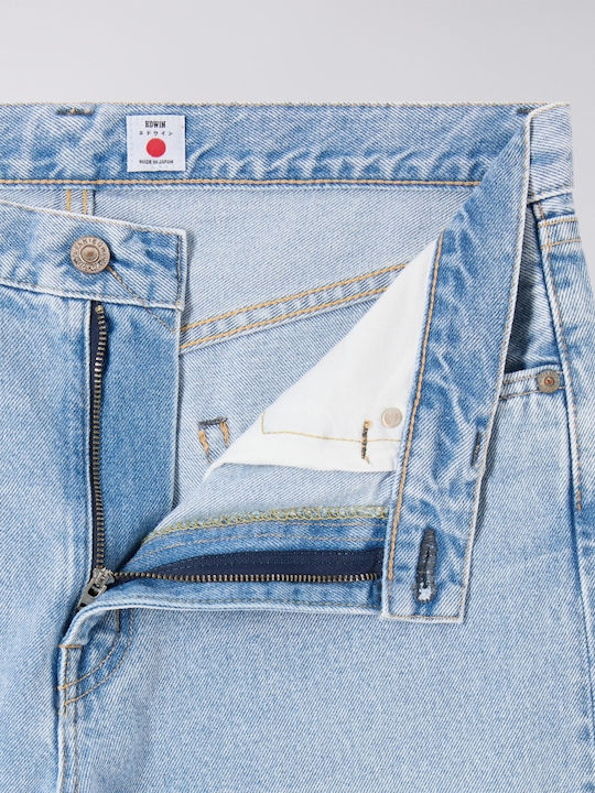 Made In Japan Men's Jeans Pants With Regular Straight Fit Blue Light Used
